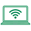 symbol of laptop with internet access